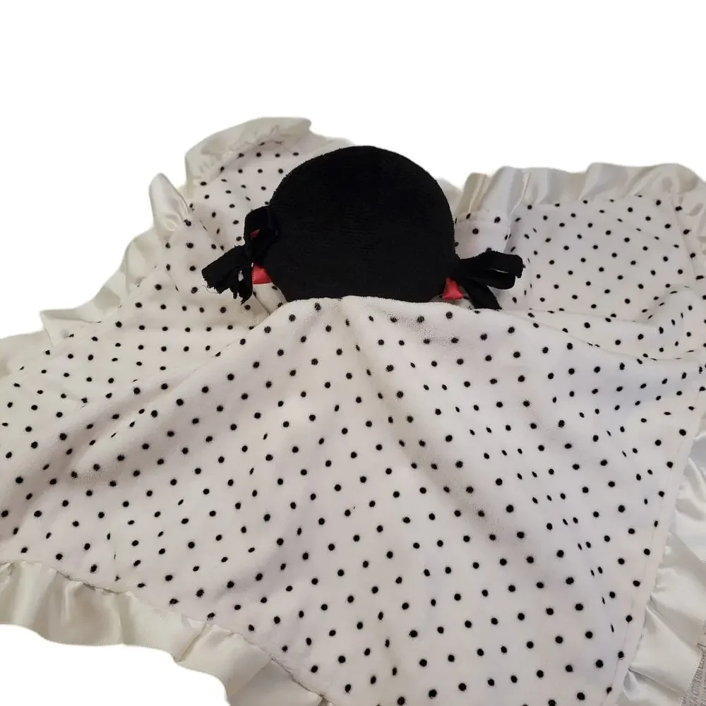 Carters Baby Blanket Lovey Little Girl Dark Hair White Baby Blanket Lovie